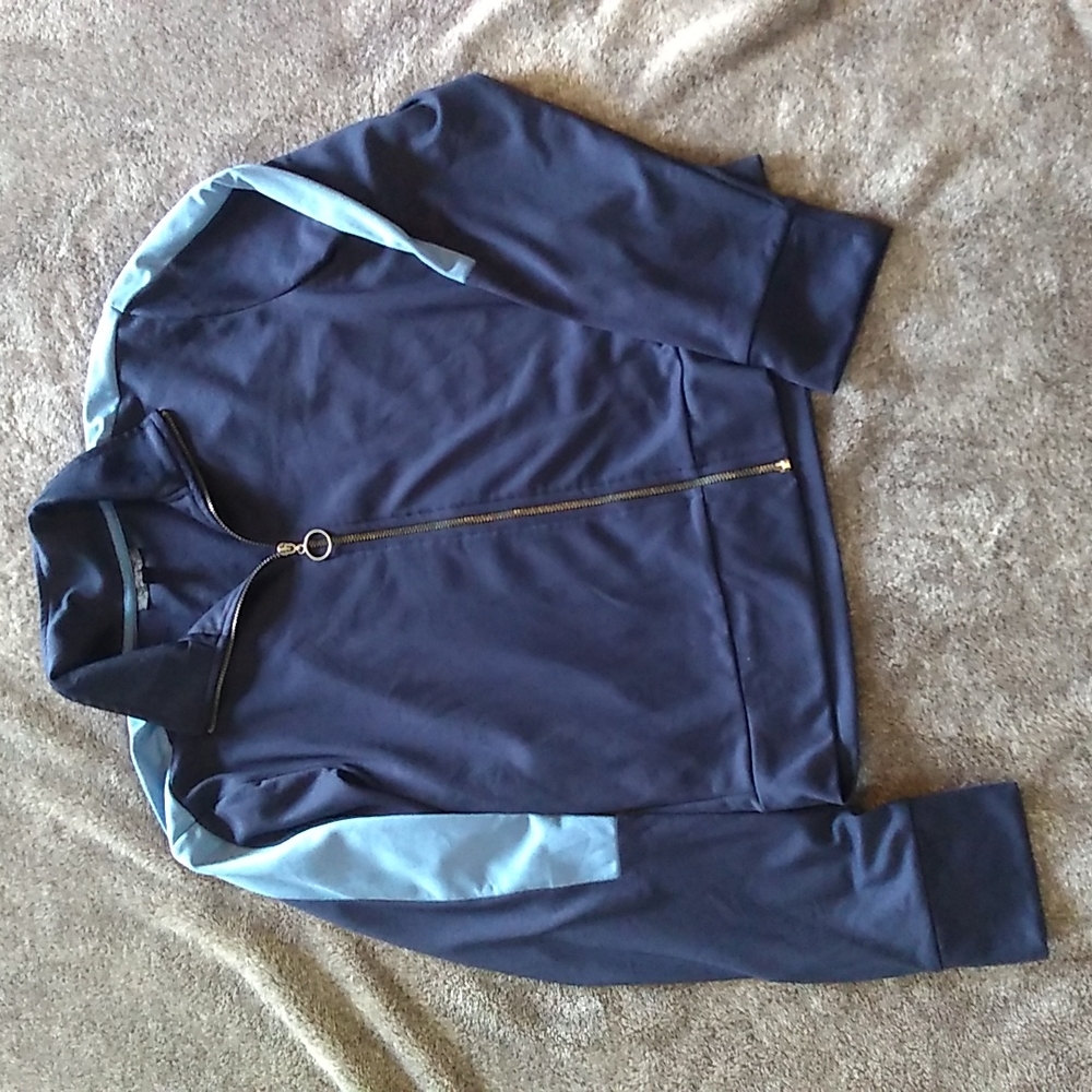 Topshop navy and light blue full zip jacket